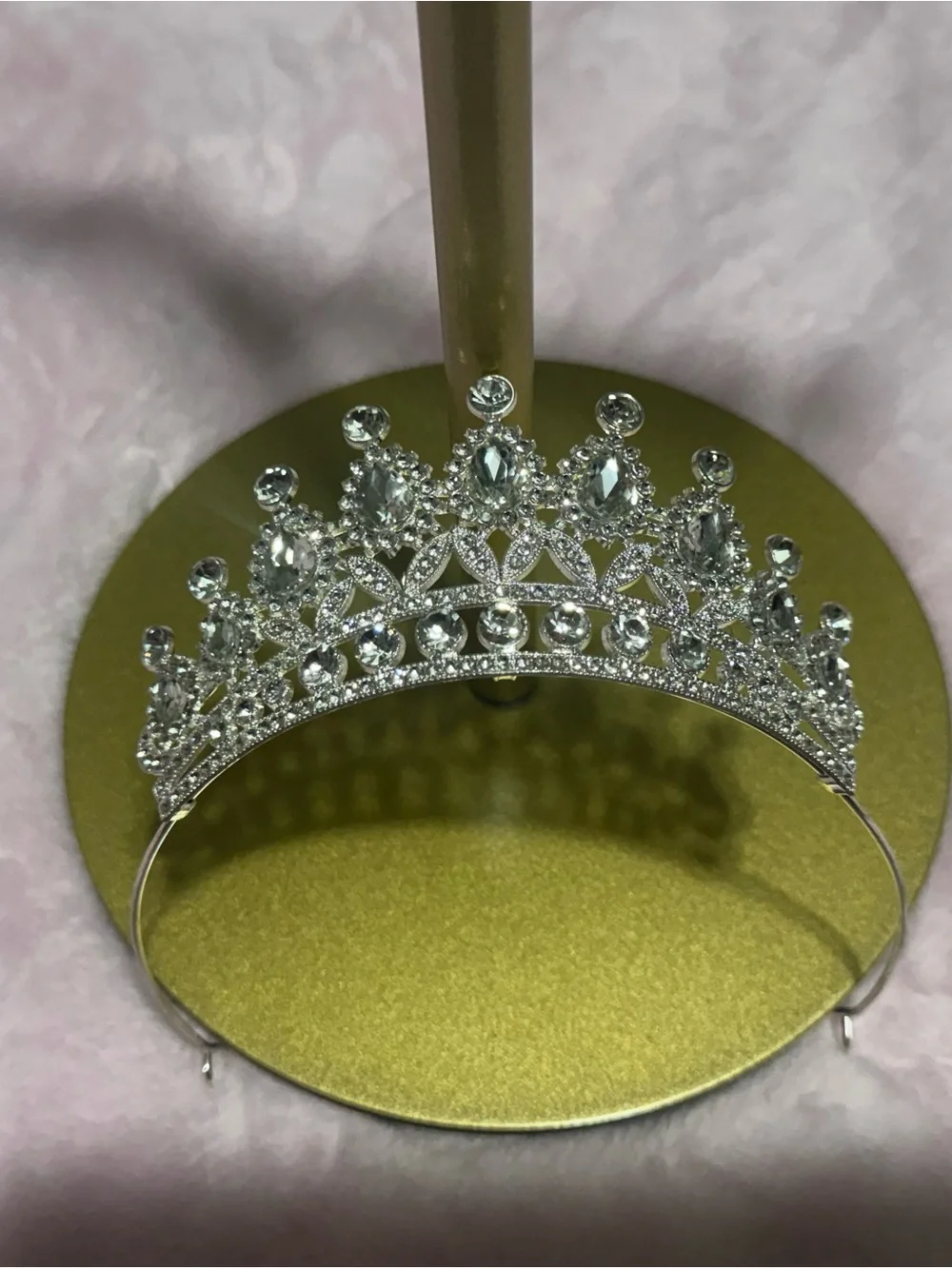 Rhinestone Crystal Tiara - Silver